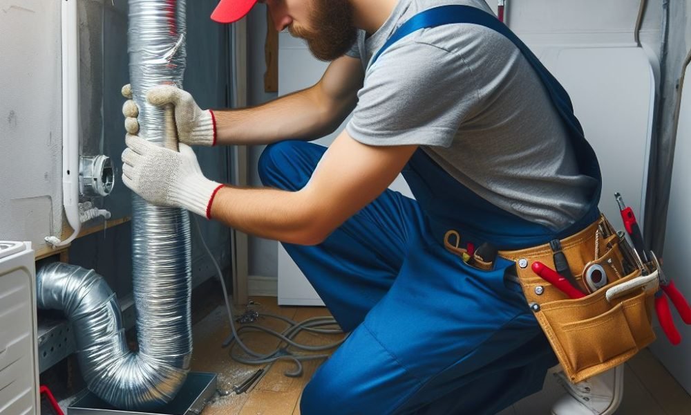Handy Man is Repairing Duct Ac Installation - Ayan Ac Repair Sharjah